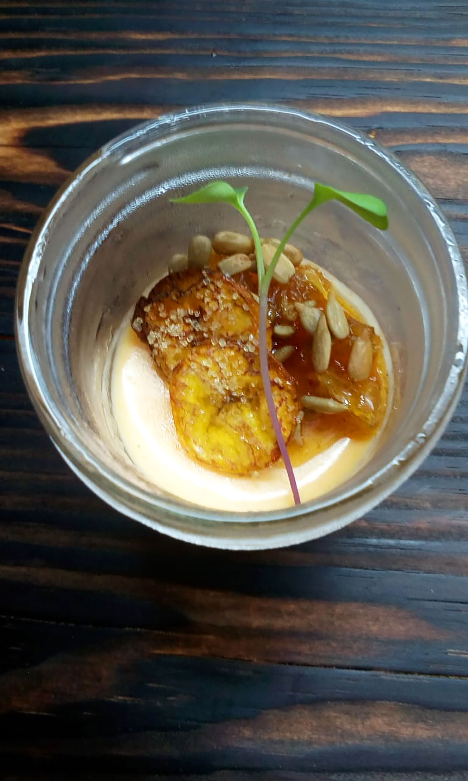 Top Your Pimento Panna Cotta With Candied Plantains And A Tart Orange Chutney